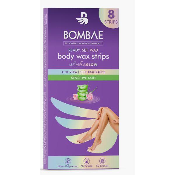 Netmeds | Bombae Body Wax Strips 8's - Aloe Vera + Post Wax Finish Wipes 2's