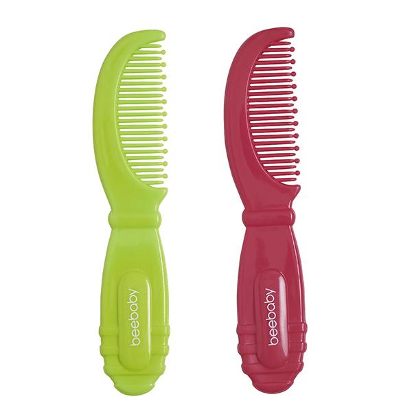 BeeBaby Round Edge Baby Comb -(Pink & Green) 0M+ 2's - Baby Skin Care