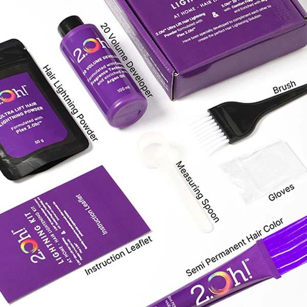 2.Oh! Semi Permanent Hair Color + Lightning Kit - Violet Combo 1's - Hair Creams