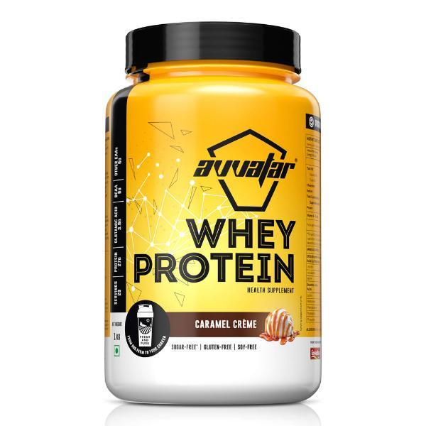 Netmeds | Avvatar Whey Protein - Caramel Creme Flavour (Jar) 1 kg