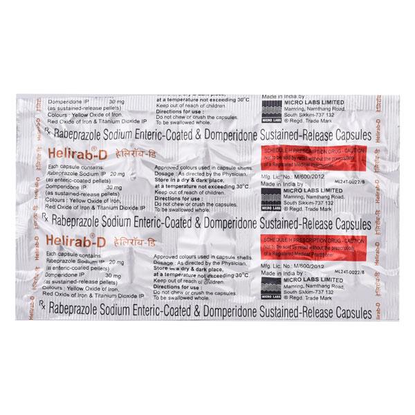 Helirab D Capsule 10'S - Ulcer/Reflux/Flatulence-Aaa