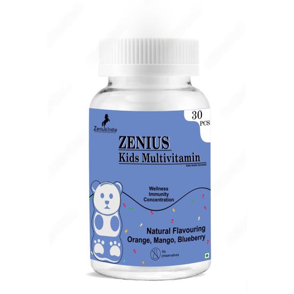 Netmeds | Zenius Kids Multivitamin Gummies - Orange, Mango, Blueberry Flavour 30's