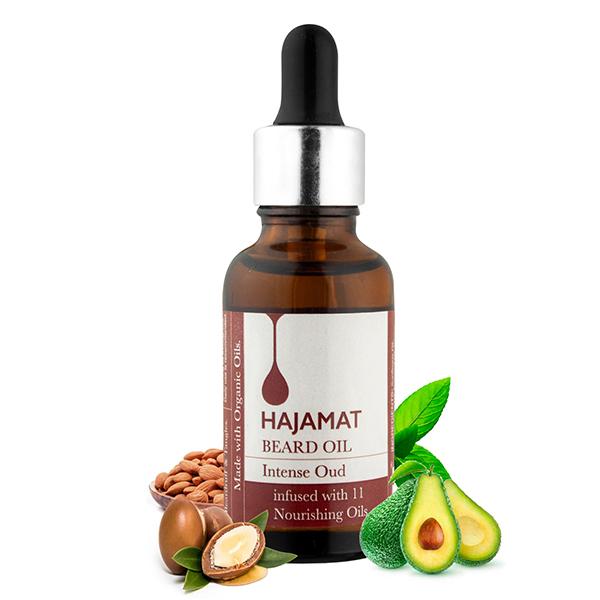Netmeds | Hajamat Beard Oil Infused With 11 Nourishing Oils, Intense Oud 30 ml