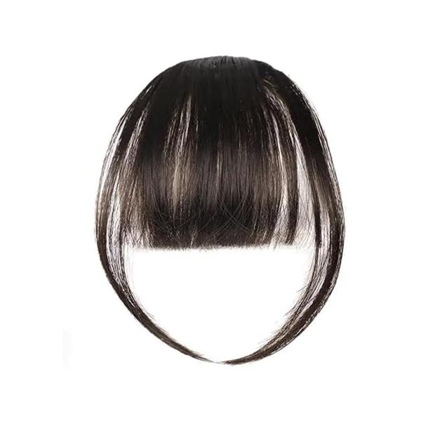 Netmeds | Bronson Professional Hair Extensions Clip-in Bangs Fringe Natural Brown No 2 1's