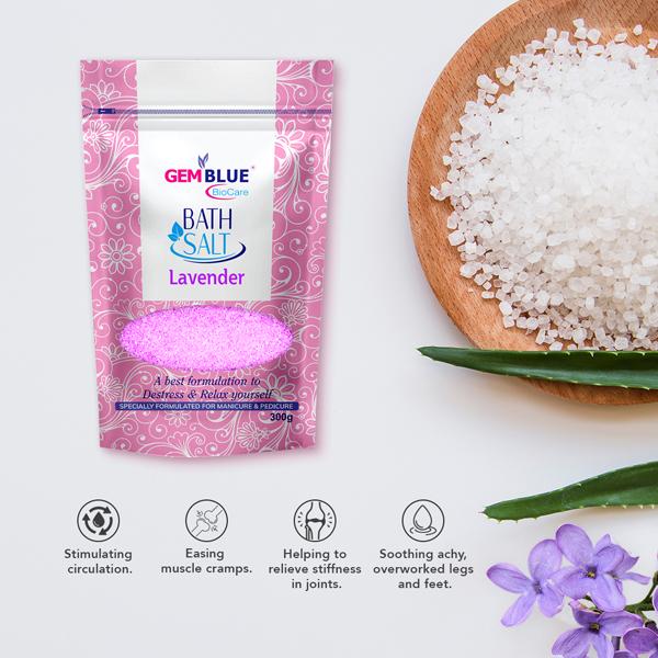 Netmeds | Gemblue Biocare Epson Bath Salt - Lavender 300 gm