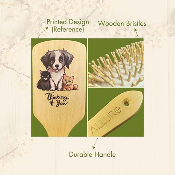 Allure Personalised Paddle Hair Brush Good Vibes Print 1's - Hair Brushes