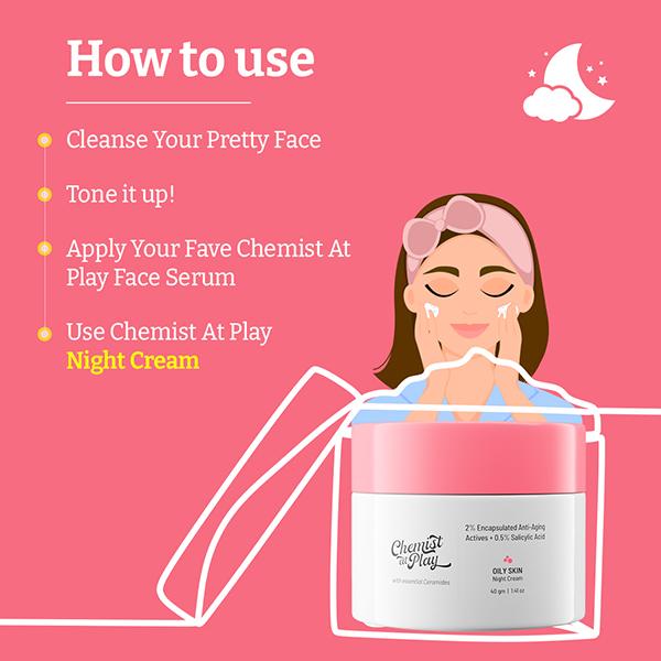 Chemist At Play Night Cream for Oily AcneProne Skin 40 gm - Night Cream