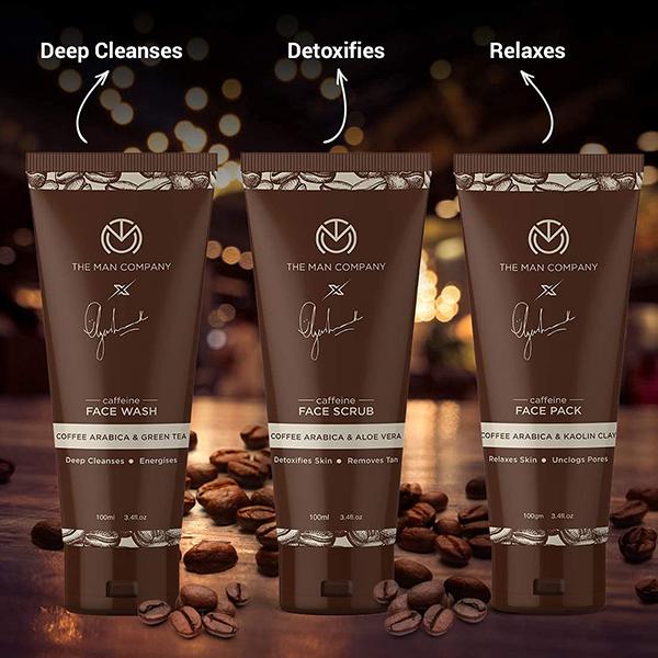 The Man Company Caffeine Face Care Kit with Face Wash, Face Scrub, Face Pack 1's - Facial Kits