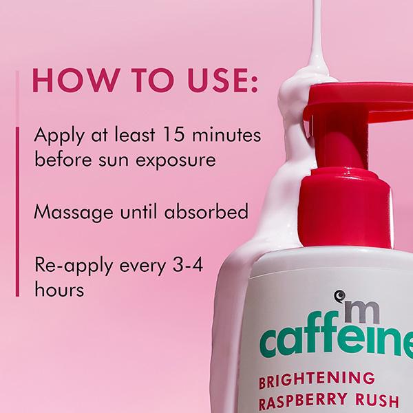 mCaffeine Brightening SPF 50 PA+++ Body Sunscreen Lotion - Instant Cooling, Non-Sticky, De-Tan Lotion 200 ml - Face Moisturizers