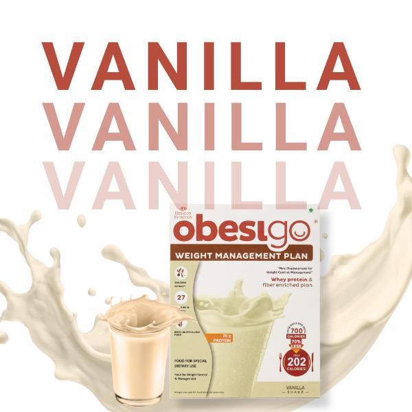 Obesigo Weight Management Plan Powder - Vanilla Shake (Pack of 7 x 50 g) - Weight Loss