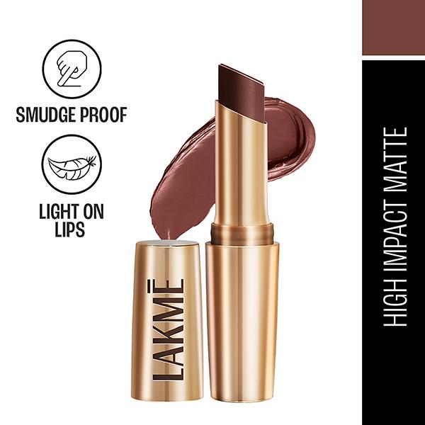 Lakme 9to5 Powerplay Priming Matte Lipstick, Lasts 16hrs, Brown Walnut, 3.6 gm - Lipsticks
