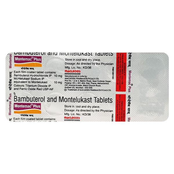Montemac Plus Tablet 10'S - Asthma/COPD-Ast