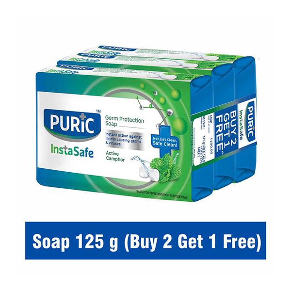 Puric InstaSafe Germ Protection Soap - Active Camphor (Buy 2 Get 1 Free) - Soaps