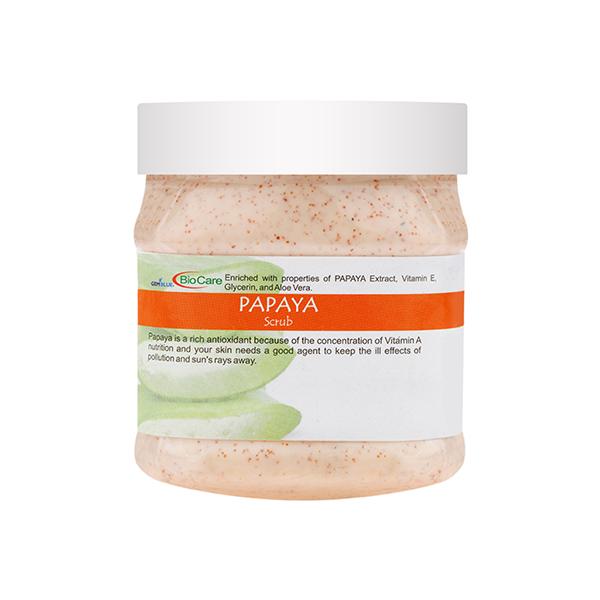 Gemblue Biocare Papaya Face and Body Scrub 500 ml - Scrubs & Exfoliants
