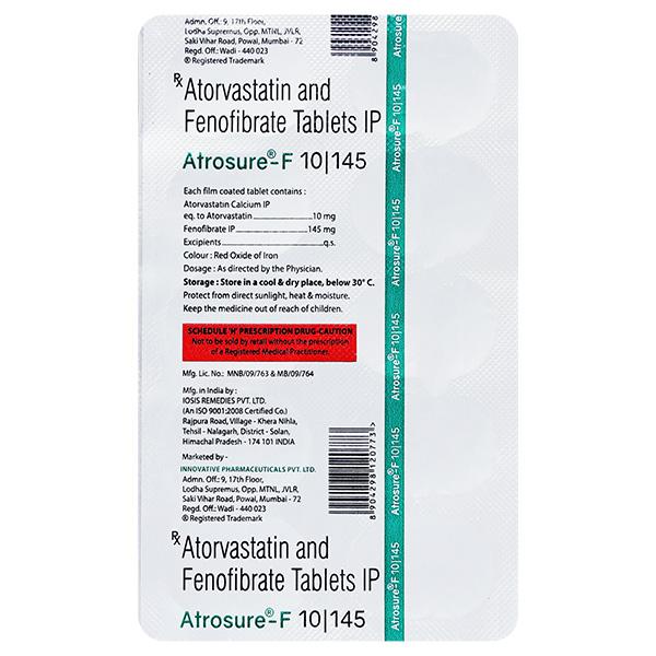 ATROSURE F 10/145 Tablet 10's - High Cholesterol-Dys