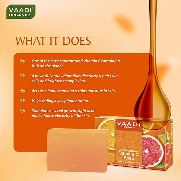 Vaadi Herbals Vitamin C Soap For Tan Removal & Instant Brightening 75 gm - Soaps