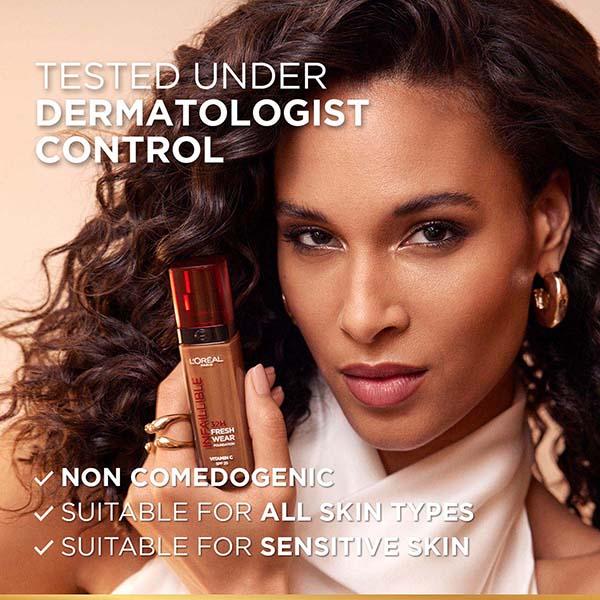 L'Oreal Paris Infallible 32H Fresh Wear Foundation, SPF 25 + Vitamin C 145 Rose Beige 30 ml - Foundation