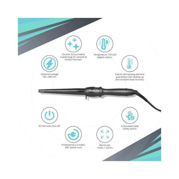 Berina LCD Conical Curling Tong BC-102 450 gm - Multi-Stylers