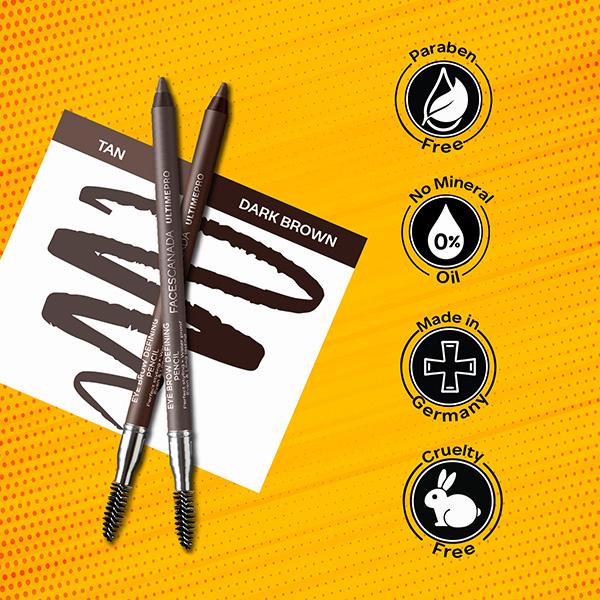 Faces Canada Ultime Pro Eyebrow Defining Pencil - Dark Brown 02, 1.2gm - Eyebrow Pencils & Enhancers