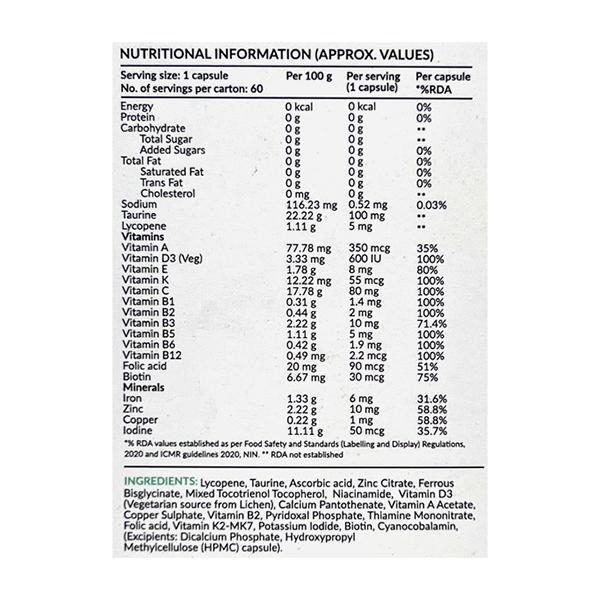 NUTROVA MULTIVITAMIN FOR VEGANS Capsule 60's - Supplements-Vam