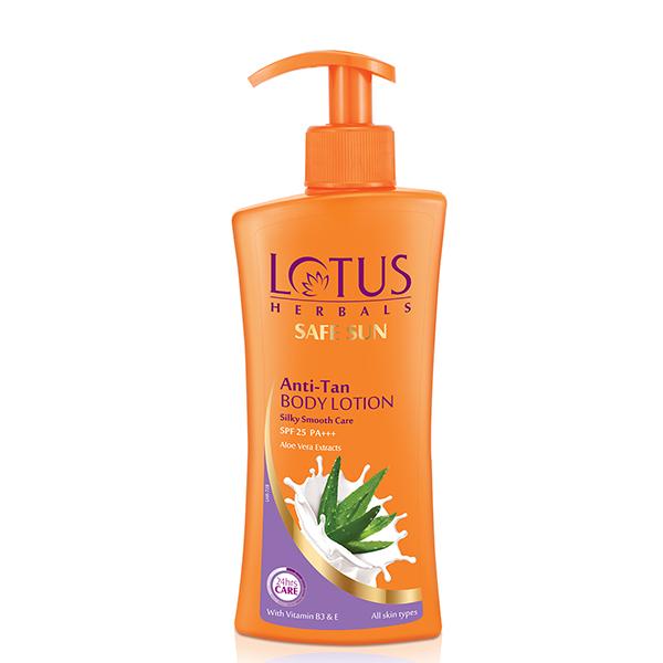 Netmeds | Lotus Herbals Safe Sun Anti-Tan Bodylotion Silky Smooth Care Spf 25 Pa+++ 250 Ml
