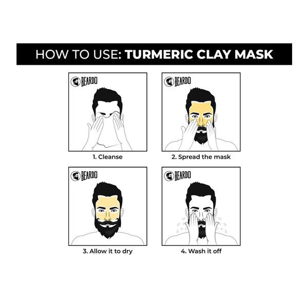 Beardo Face Mask - Turmeric Clay 50 gm - Masks & Peels