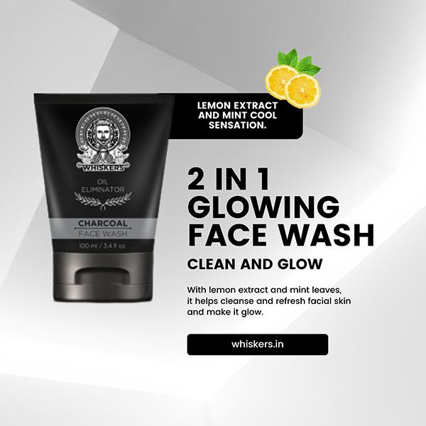 Whiskers Charcoal Face Wash For Men 100 ml - Face Washes