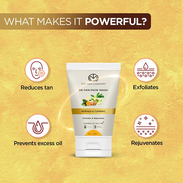 The Man Company De-tan Facewash With Turmeric & Moringa 100 ml - Face Washes