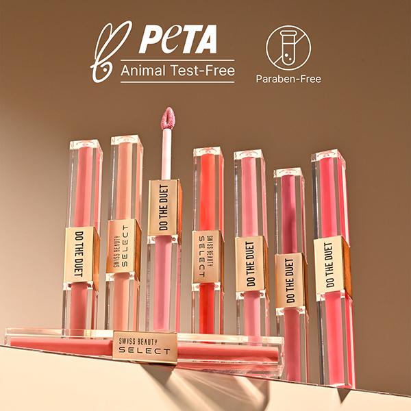 Swiss Beauty Select Do The Duet Lipstick, Matte Liquid Lipstick + Tinted Gloss Lady Pink 3 ml - Liquid Lipsticks