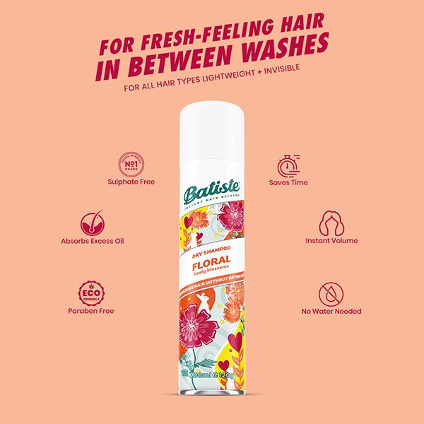 Batiste Dry Shampoo Floral Essence 200 ml - Dry Shampoos & Conditioners