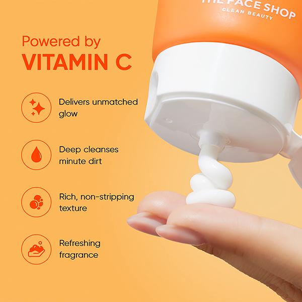 The Face Shop Vitamin C Brightening Foaming Face Wash With Niacinamide 150 ml - Face Washes