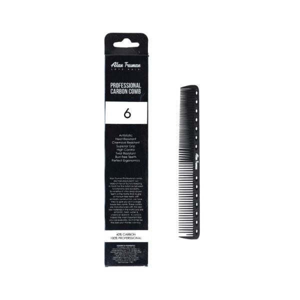 Alan Truman Cb-06 Fine & Wide Teeth Carbon Comb 1's - Hair Combs