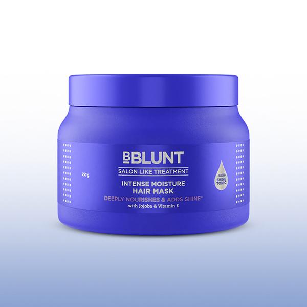 Bblunt Intense Moisture Hair Mask with Jojoba Oil and Vitamin E for Nourished and Shiny Hair 250 gm - Hair Masks & Packs
