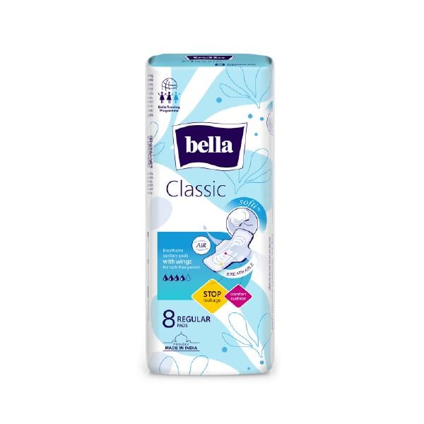 Netmeds | Bella Classic Regular Softi Wings Sanitary Pads 8's
