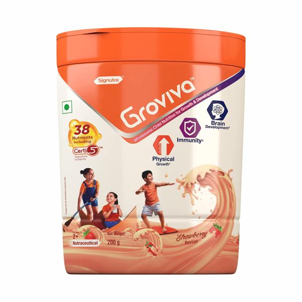 Groviva Nutrition Powder - Strawberry 200 gm - Baby And Infant Supplements