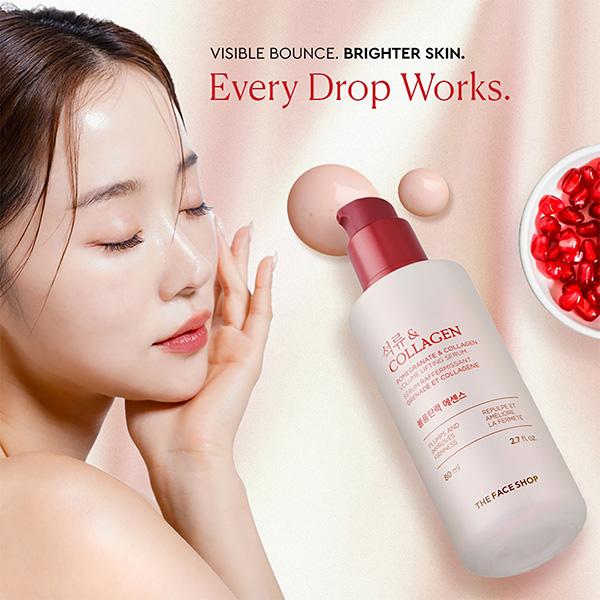 The Face Shop Pomegranate And Collagen Volume Lifting Serum 80 Ml - Face Serum
