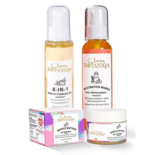 Netmeds | Clovia Botaniqa Nipple Butter,Breast Firming Oil & No Stretch Marks Oil 250 gm