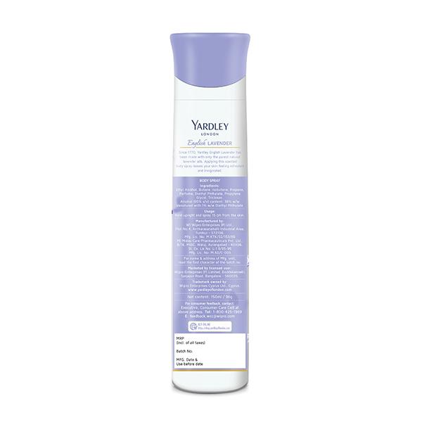 Yardley London Refreshing Body Spray - English Lavender 150 ml - Men Deodorants/Roll-Ons