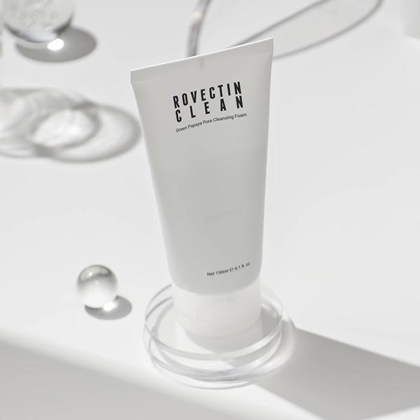 Rovectin Clean Green Papaya Pore Cleansing Foam 150 ml - Face Wash & Cleansers