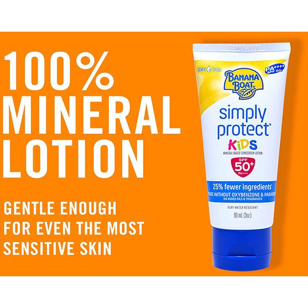 Banana Boat Kids Sensitive Mineral Based Sunscreen Lotion Spf 50 90 ml - Face Sunscreen