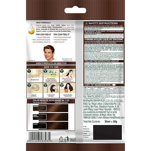 Garnier Color Naturals Creme Riche Sachet, Shade 5.32, Taapsee's Caramel Brown 60 gm - Crème