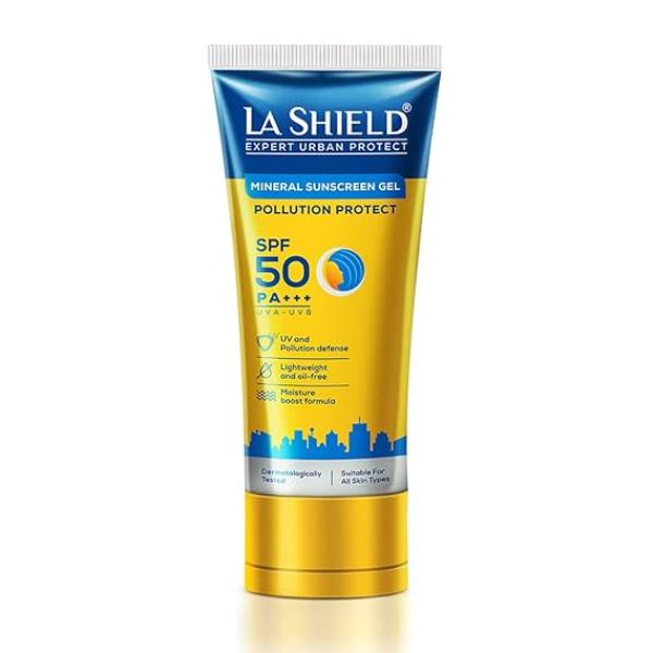 Netmeds | La Shield Pollution Protect Mineral Sunscreen Gel - SPF 50 PA +++ UVA - UVB 50gm