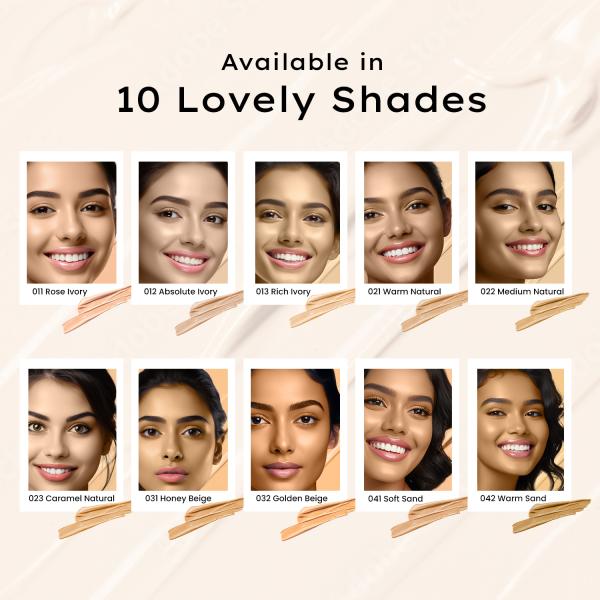 Faces Canada Flawless Matte Foundation - Rich Ivory 013, 12 Hr Hydration + SPF 18 30 ml - Foundation