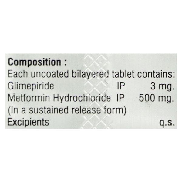 GLIMECHECK MF 3/500 Tablet 10's - Diabetes-Ant