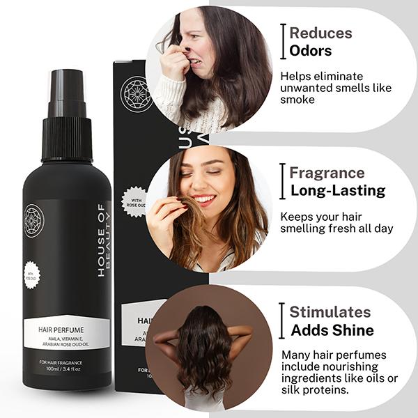 House of Beauty Hair Perfume with Oud For Hair Strengthening, Thickening & Growth 100ml - Hair Sprays & Mists