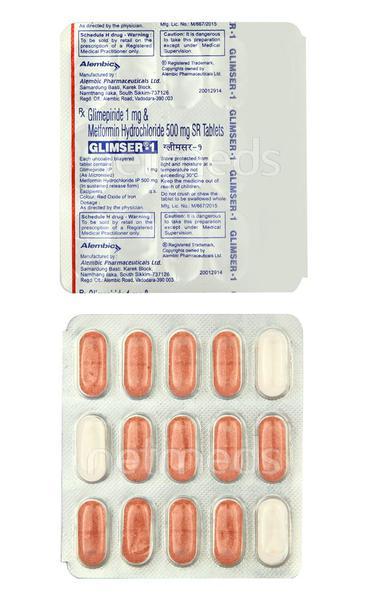 Glimser 1mg Tablet 15'S - Diabetes-Ant