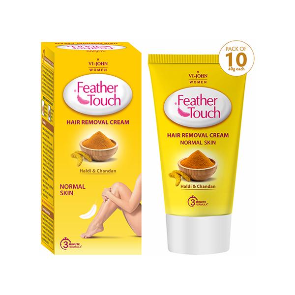 Netmeds | Vi-John Women Feather Touch Lime Hair Removal Cream - Pack of 10 x 40 gm
