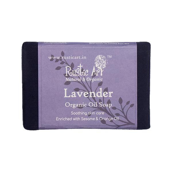 Rustic Art Organic Handmade Lavender Soap 100 gm - Soaps