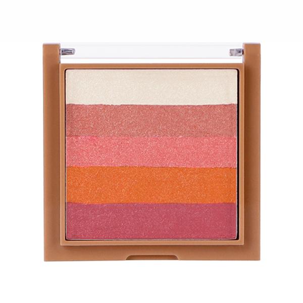 Half N Half Glow Brick Multi-Use Baked Highlighter with 5 Highlighting Shades, Peachy Cream 02 7.5 g - Highlighters & Illuminators