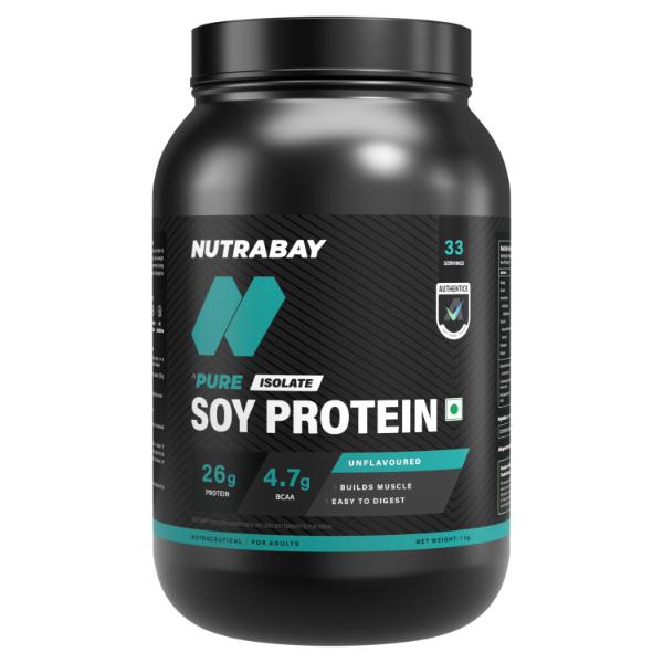 Nutrabay Pure Soy Protein Isolate - Unflavoured 1 kg